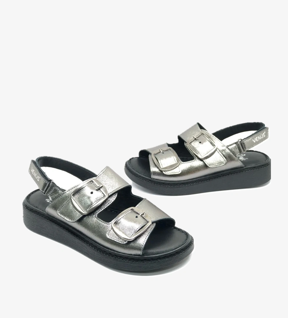 Vini Hakiki Deri Comfort Ortopedik Kadın Sandalet - Görsel 1