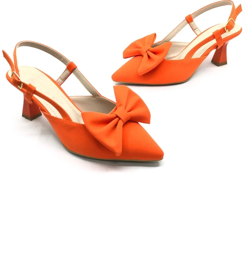 Kurdela Detaylı Arkası Açık Stiletto Kadın Topuklu Ayakkabı