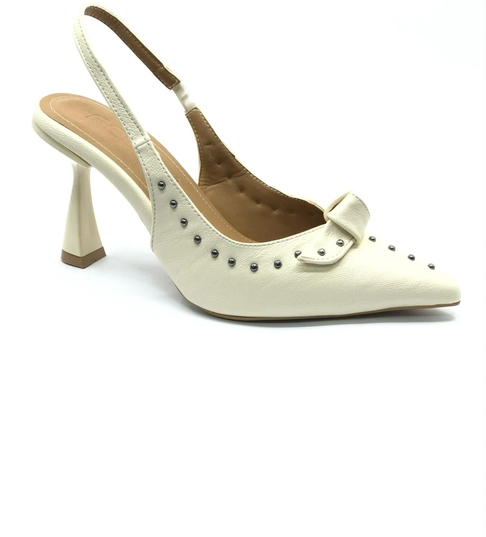 Zımba Kurdela Detaylı Arkası Açık Stiletto Kadın Topuklu Ayakkabı