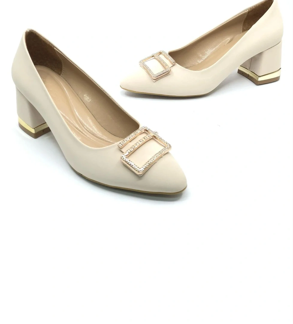 Feles Saten Toka Detaylı Kadın Topuklu Ayakkabı model görseli