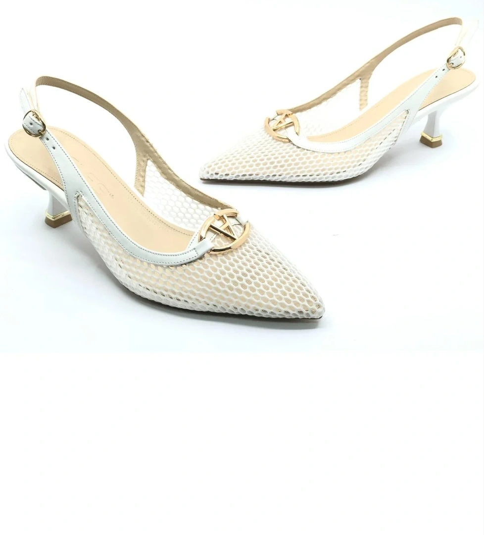 Dantel Detaylı Arkası Açık Stiletto Kadın Topuklu Ayakkabı