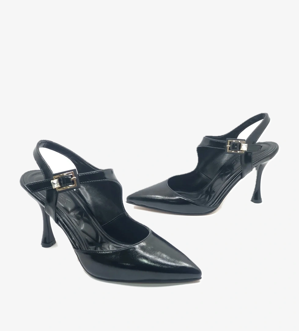 Matiko Toka Detaylı Arkası Açık Stiletto Kadın Topuklu Ayakkabı