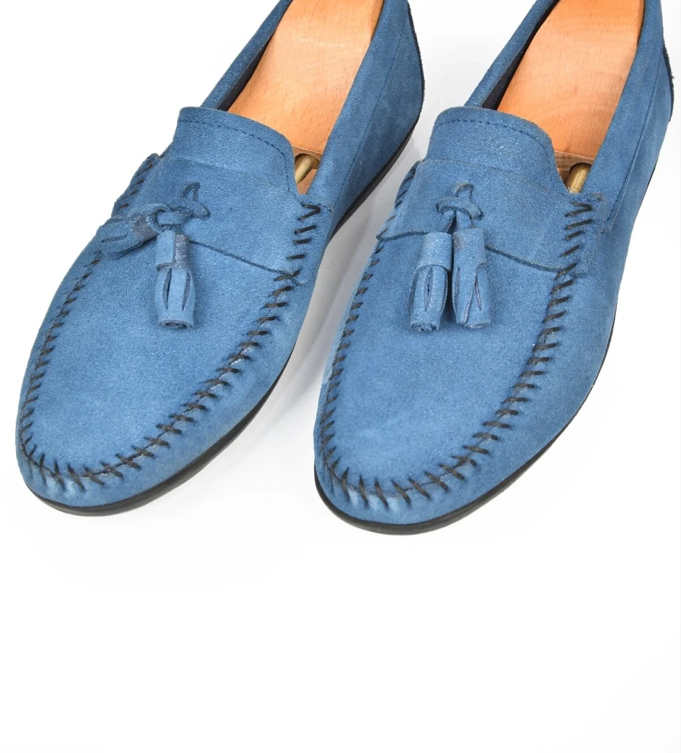 Deep Sea DeepSEA Erkek Mavi Püsküllü Süet Deri Yazlık Ayakkabı Loafer 2509963 model görseli