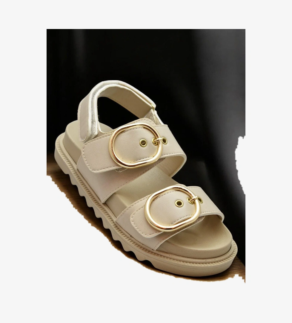 301L Ortopedik Taban Kadın Sandalet Günlük Kalın Taban Kadın Sandalet Terlik - Görsel 1