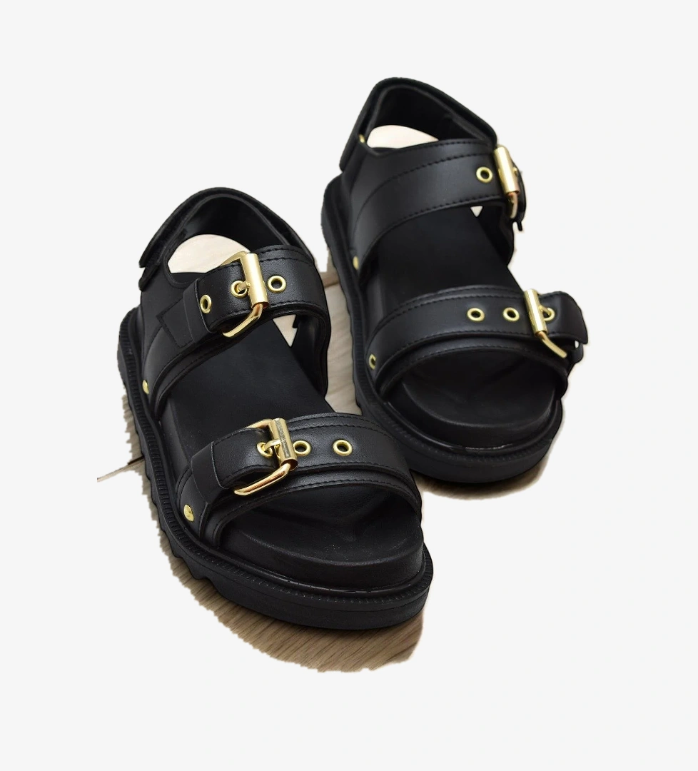 Ispartalılar Ispartalılar Siyah 300L Ortopedik Taban Kadın Sandalet Günlük Kalın Taban Kadın Sandalet Terlik Sandalet & Terlik | Flo Siyah - 1. görsel