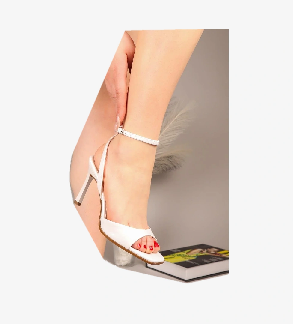 Bilekten Bağlamalı Tek Bant Kadın Topuklu Ayakkabı