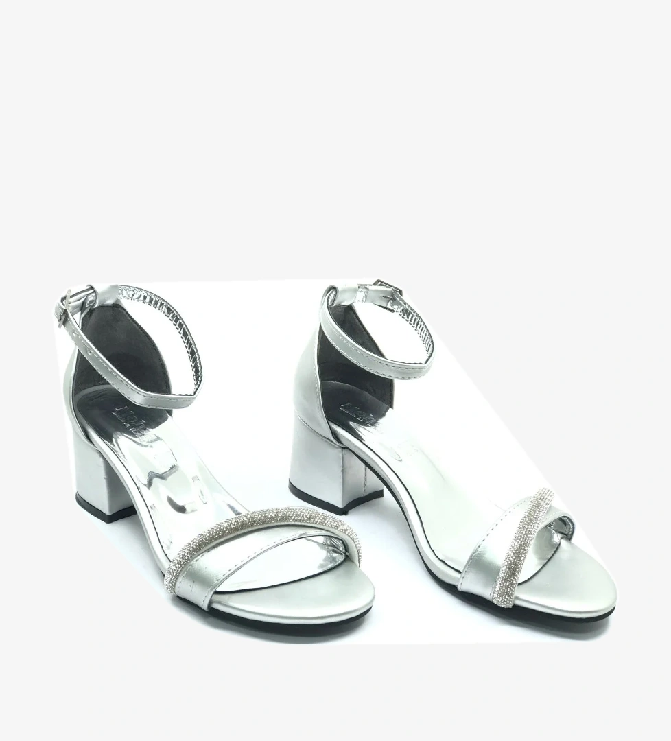 Mehtap Şerit Taşlı Tek Bant 5 cm Kadın Topuklu Ayakkabı model görseli