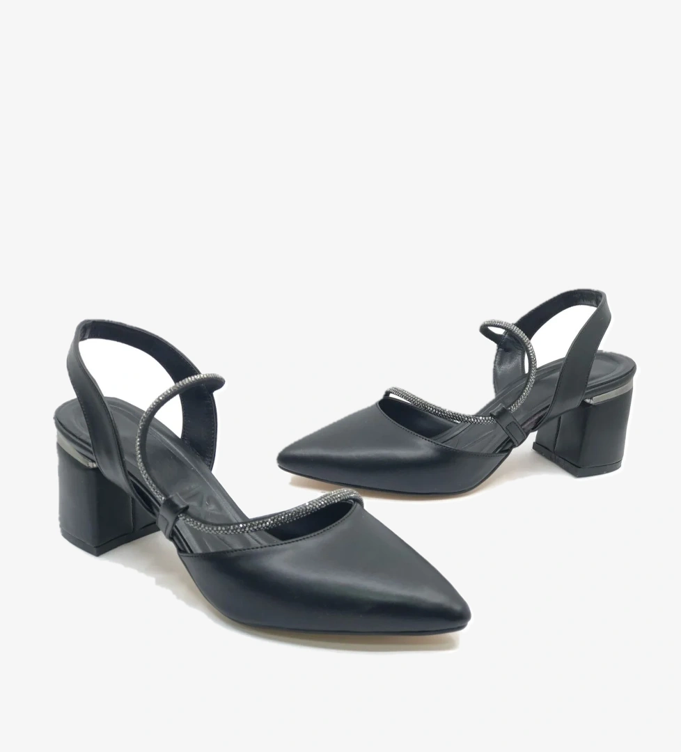 Mehtap Şerit Taşlı Kadın Abiye Topuklu Ayakkabı model görseli