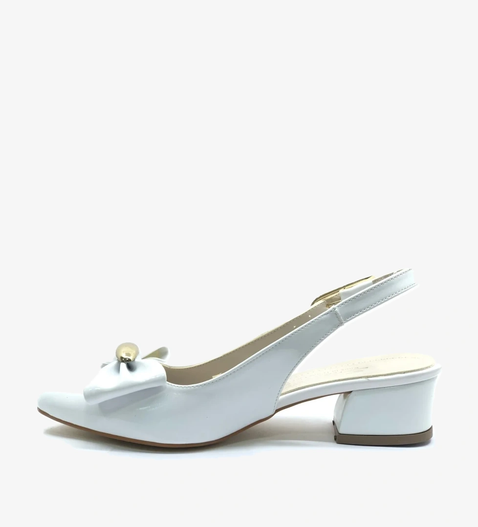 Arkası Açık Fiyonk Detaylı Klasik Kadın Topuklu Ayakkabı