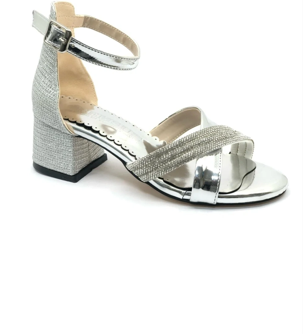 2727 Kız Çocuk Abiye Taşlı Topuklu Ayakkabı