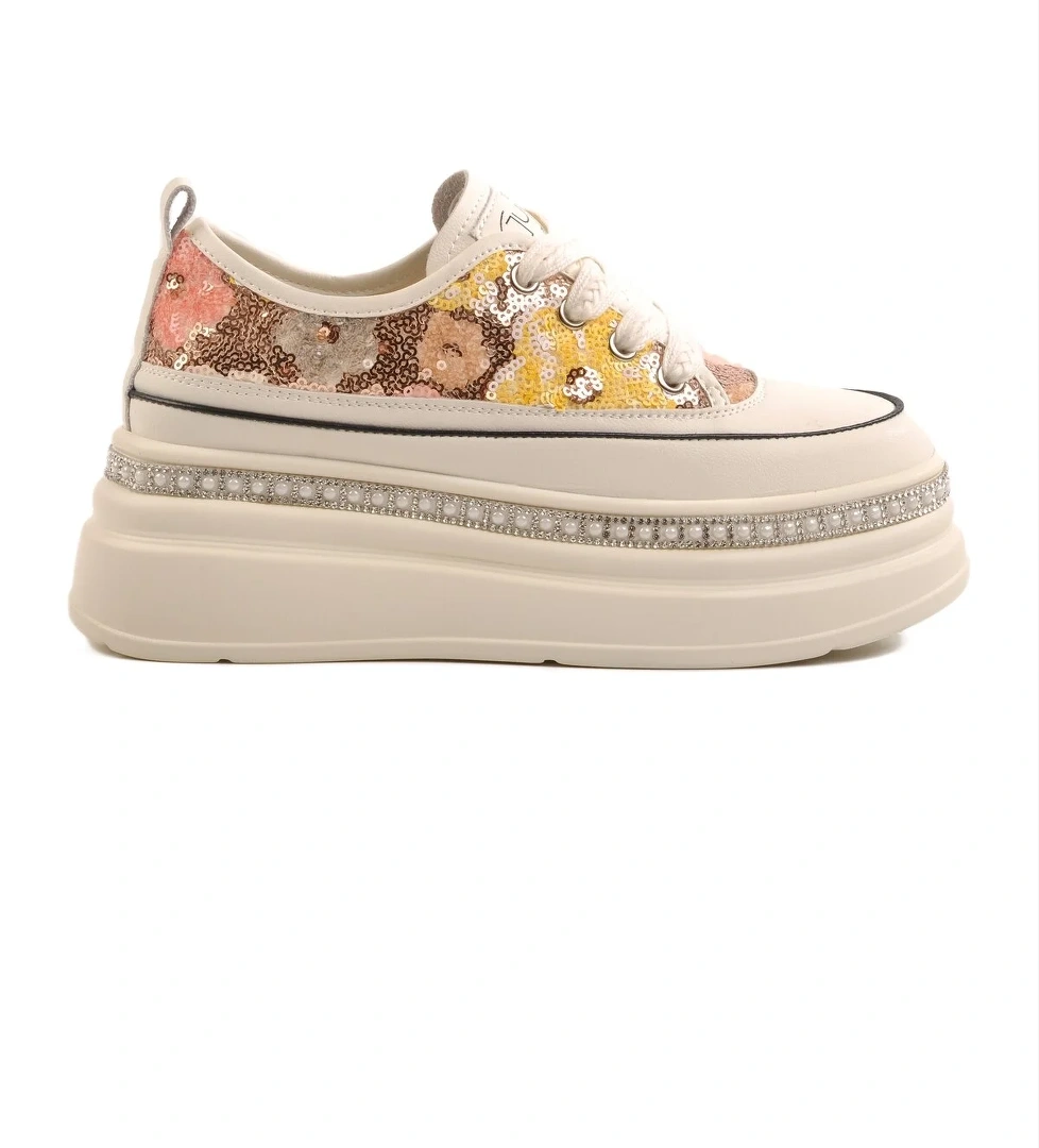 Sarı Yüksek Taban Kadın Sneaker 25Y423-6 Z