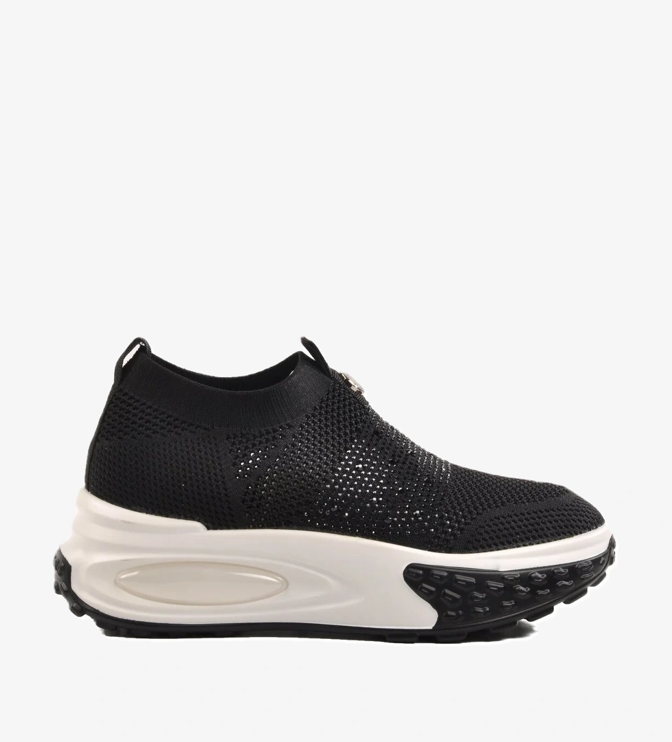 Siyah Triko Hafif Kadın Sneaker 25Y305-4 Z