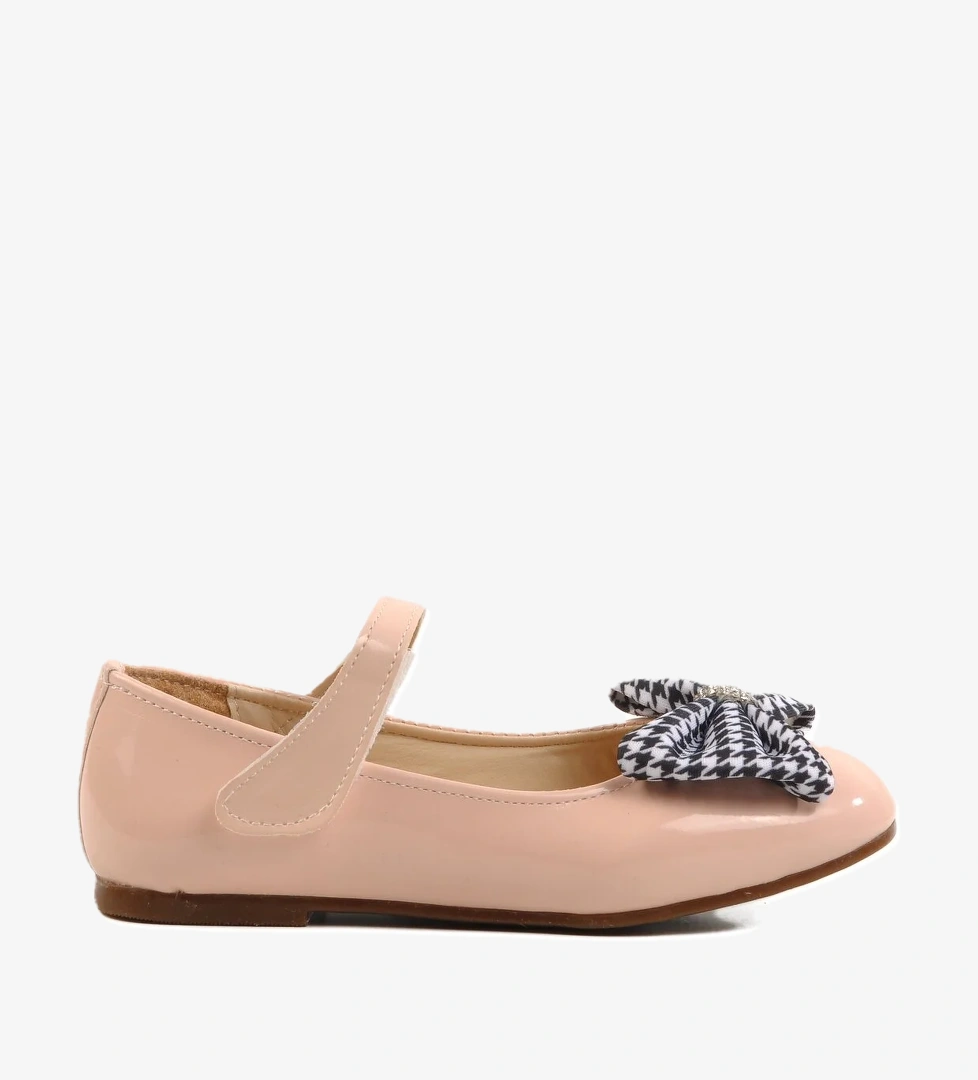 Pudra Rugan Kız Çocuk Fiyonk Kurdeleli Babet 180 P