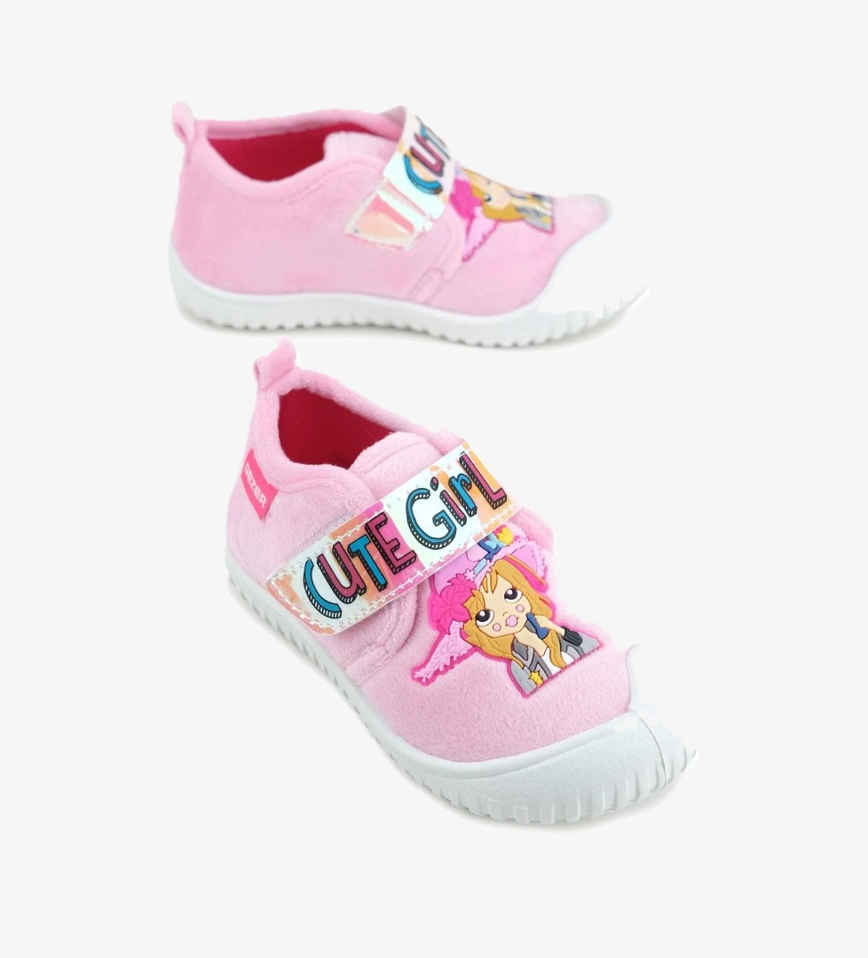 03377 Kız Çocuk Günlük Cırtlı Panduf Kreş Ayakkabı