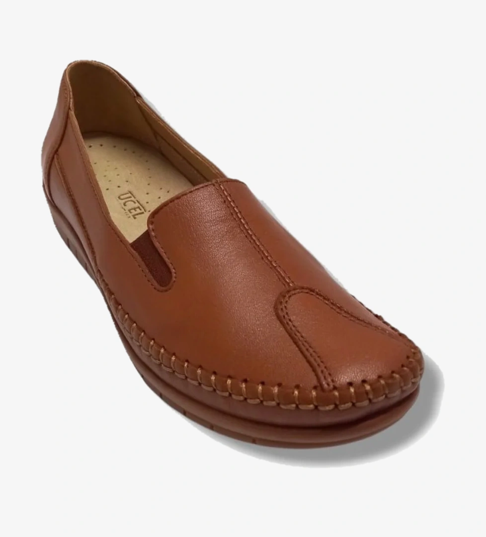 Üçel 134-25 Hakiki Deri Anatomik Lastikli Kadın Ayakkabı - Görsel 1