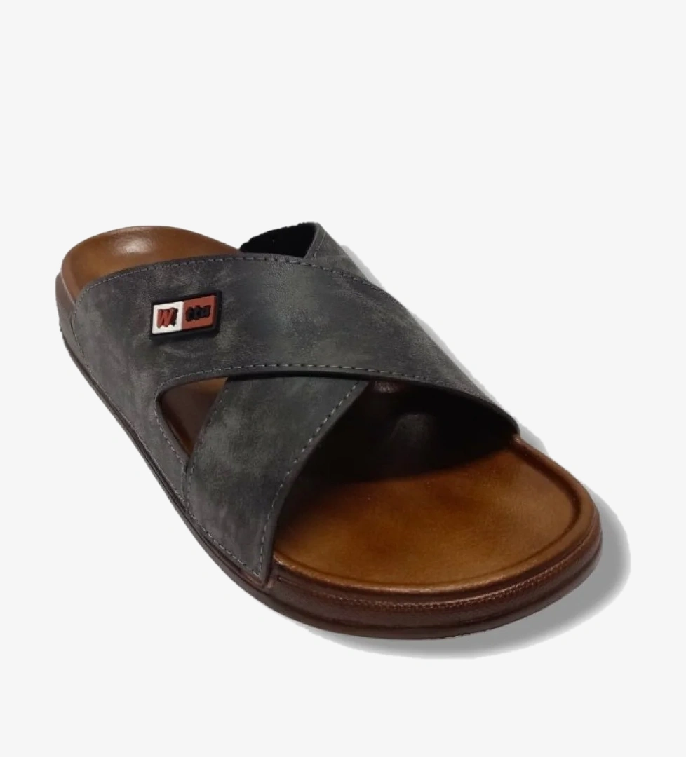 54202-25 Deri Çapraz Bant Anatomik Erkek Terlik