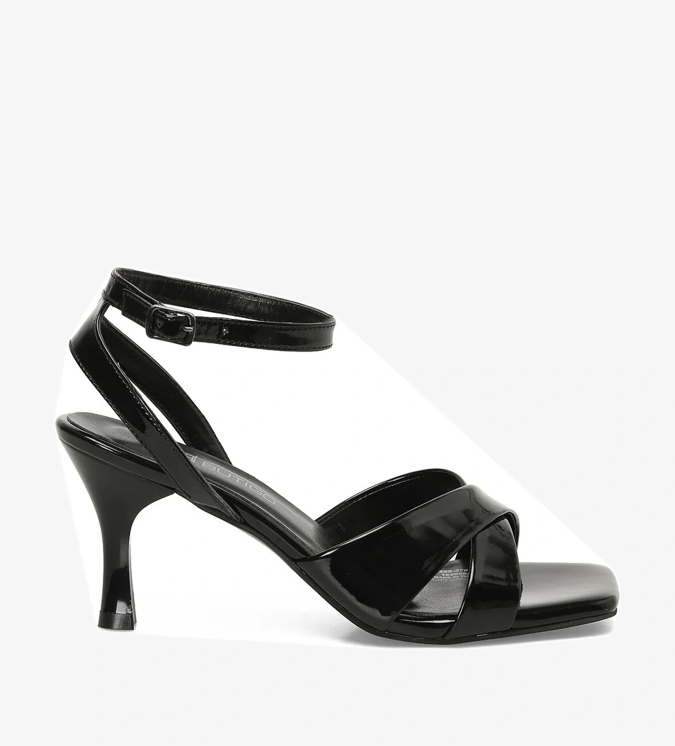 25S-278 5FX Siyah Kadın Topuklu Sandalet - Görsel 1