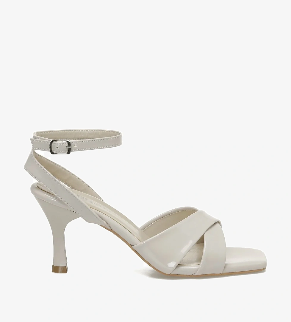 25S-278 5FX Bej Kadın Topuklu Sandalet - Görsel 1