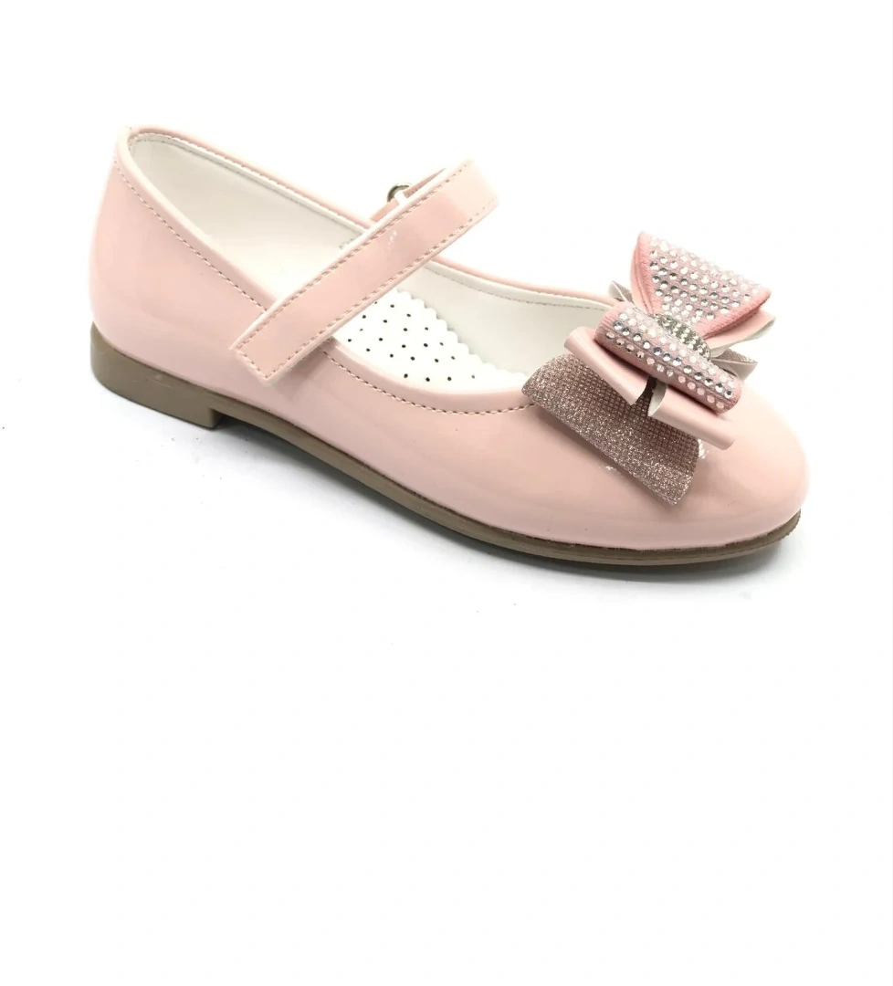 Kurdela Taş Detaylı Cırtlı Kız Çocuk Babet Ayakkabı