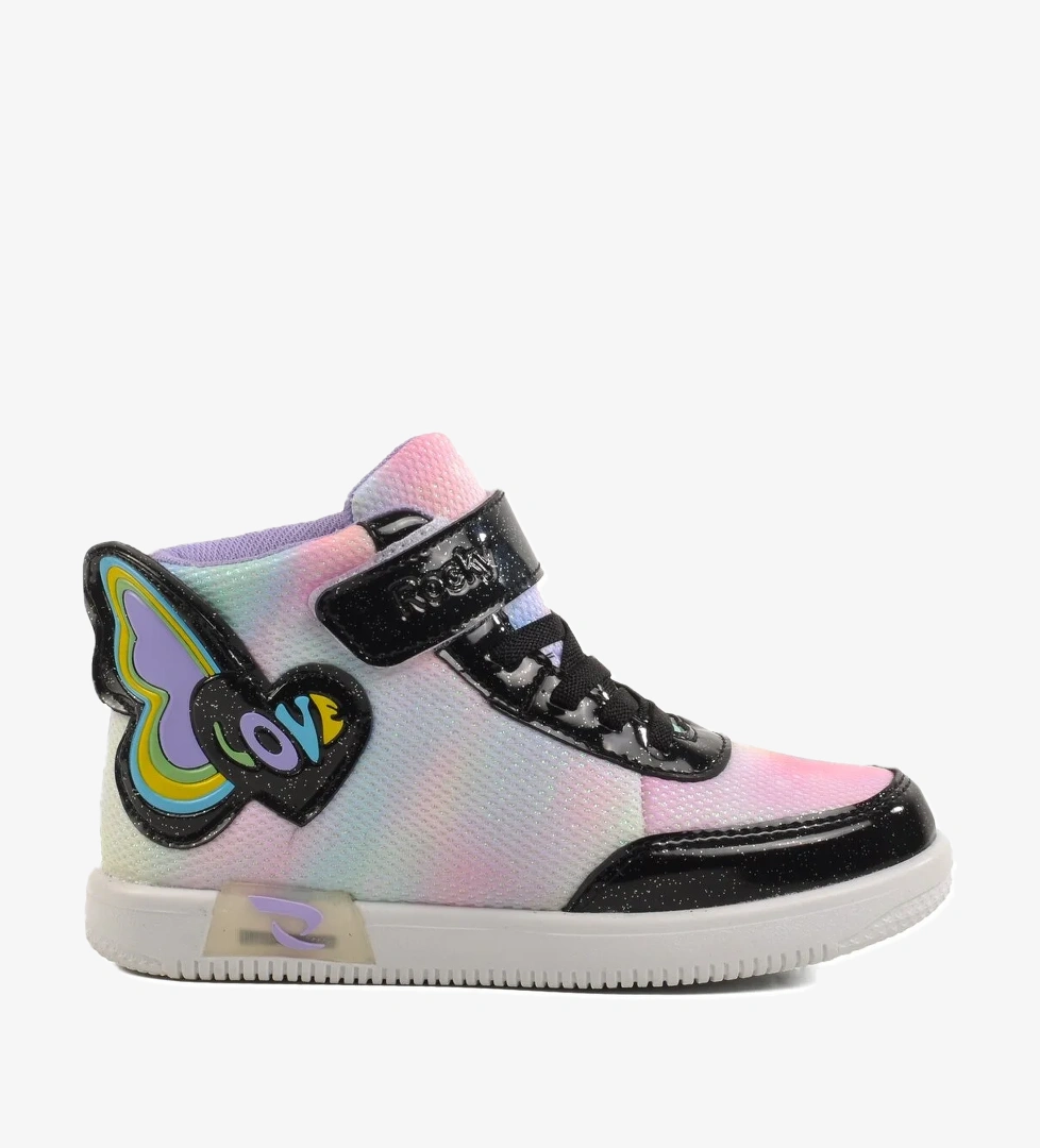 Siyah Cırtlı Bilek Boy Kız Çocuk Sneaker 6503 F