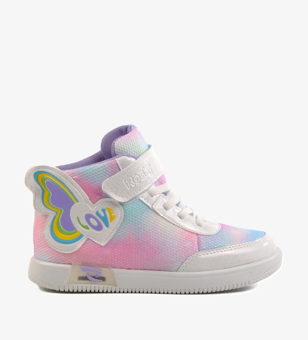 Ayakmod Beyaz Siyah Cırtlı Bilek Boy Kız Çocuk Sneaker 6503 F model görseli