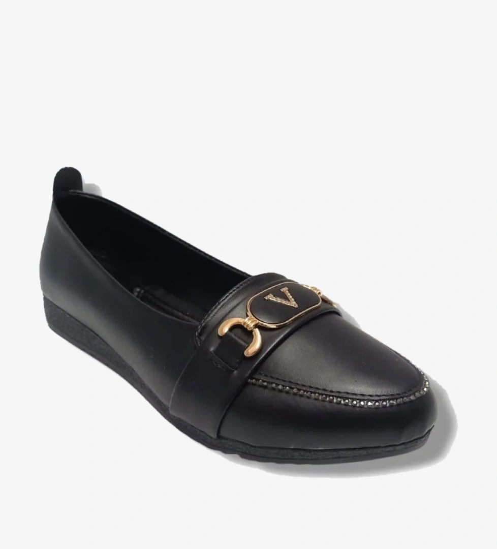 3008-25 Deri Fiyonk Tokalı Anatomik Kadın Babet - Görsel 1