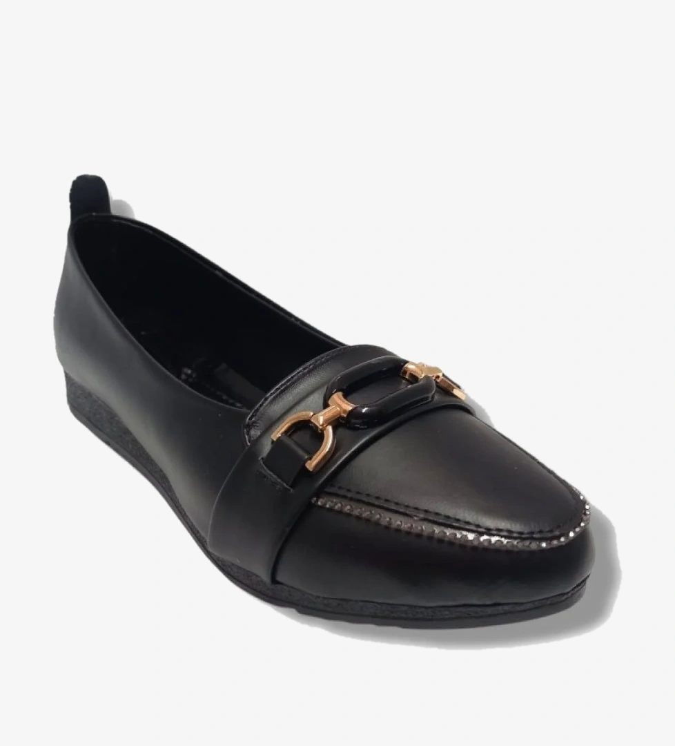 3062-25 Deri Taşlı Halka Toka Anatomik Kadın Babet - Görsel 1