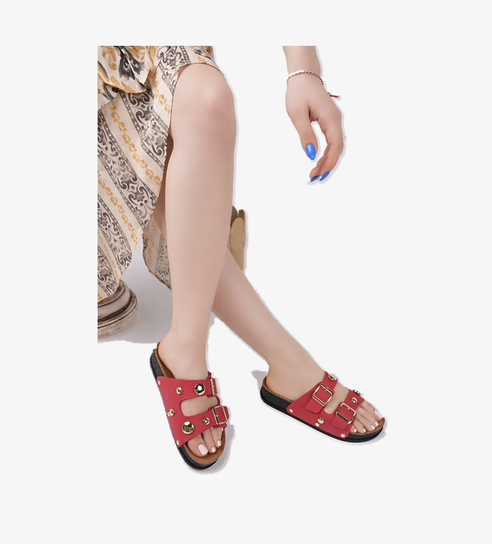 CROSS Çift Bantlı Ayarlanabilir Kemerli Günlük Kadın Terlik