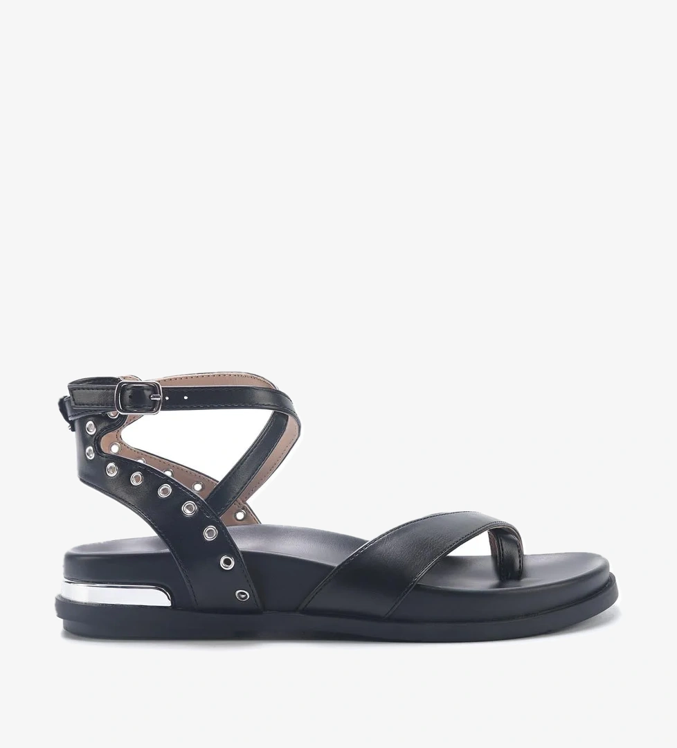 HERLAN 5FX Siyah Kadın Düz Sandalet - Görsel 1