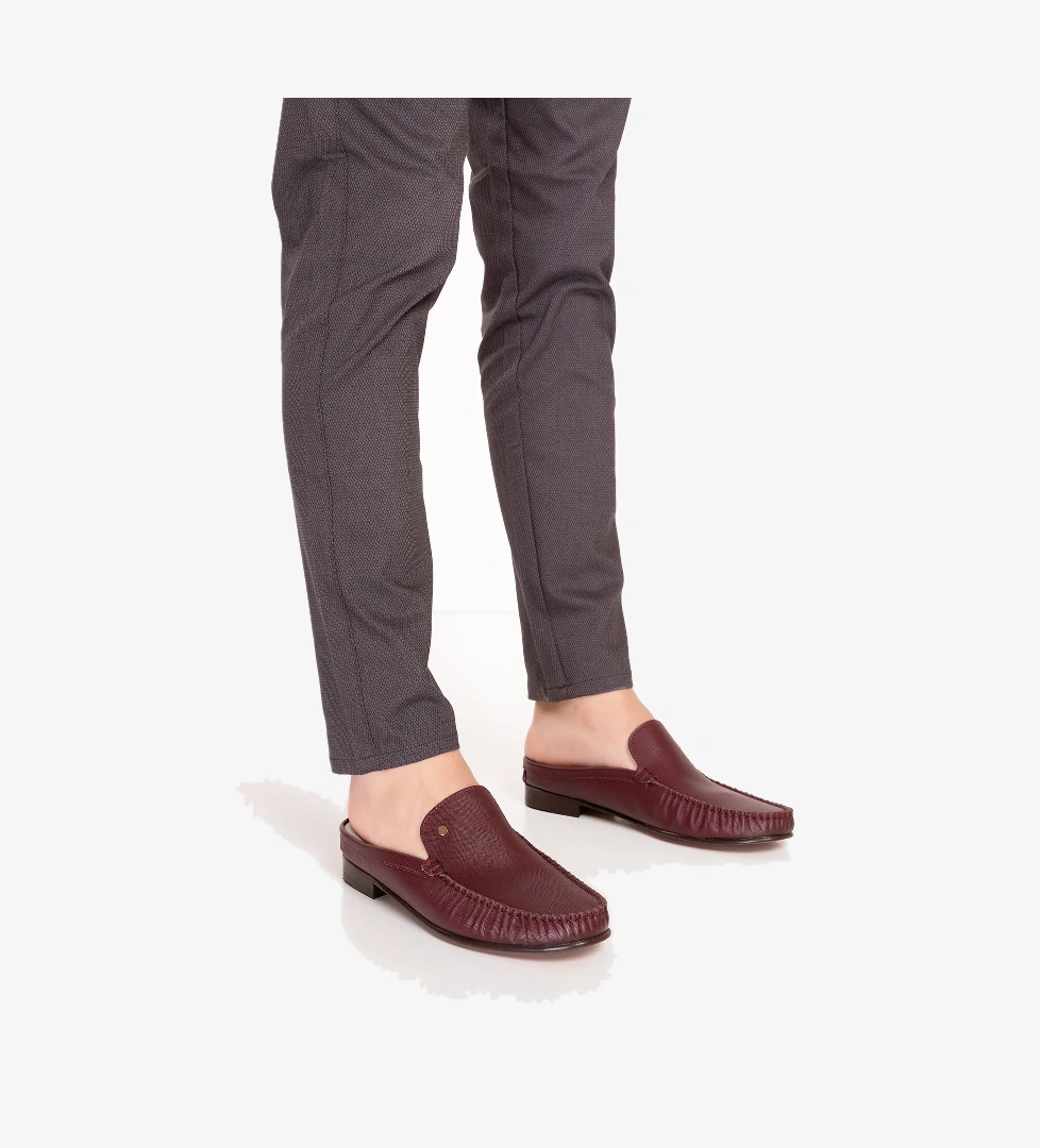 Gondol Erkek Hakiki Deri Kösele Taban Loafer Terlik tx.12750 - Görsel 1