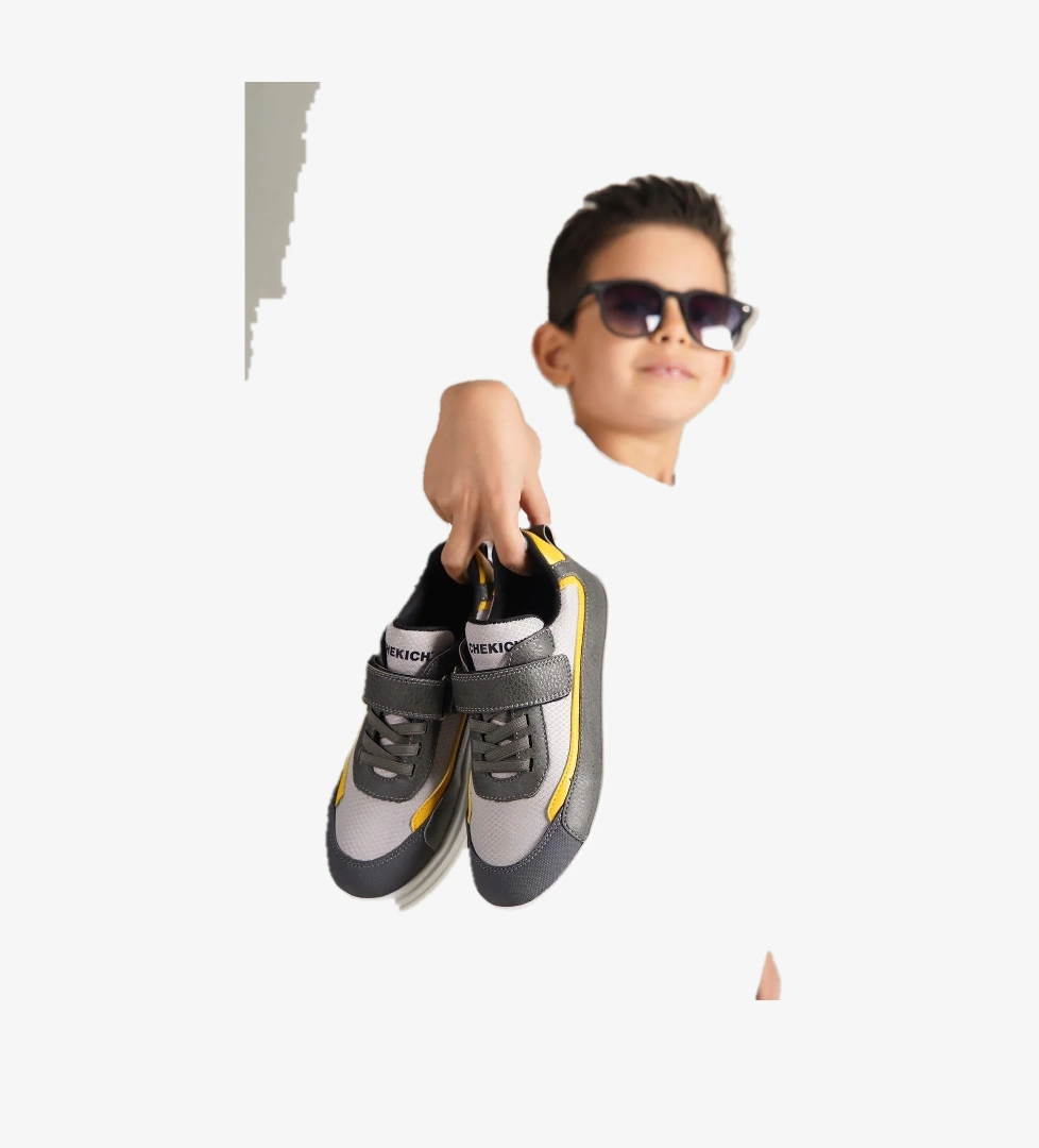 Chekich 1015 Gri Beyaz Sarı Çocuk Ayakkabı model görseli