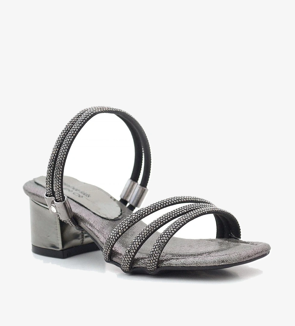 Hapshoe Kids Judy Platin Taşlı Kız Çocuk Topuklu Terlik Ayakkabı model görseli