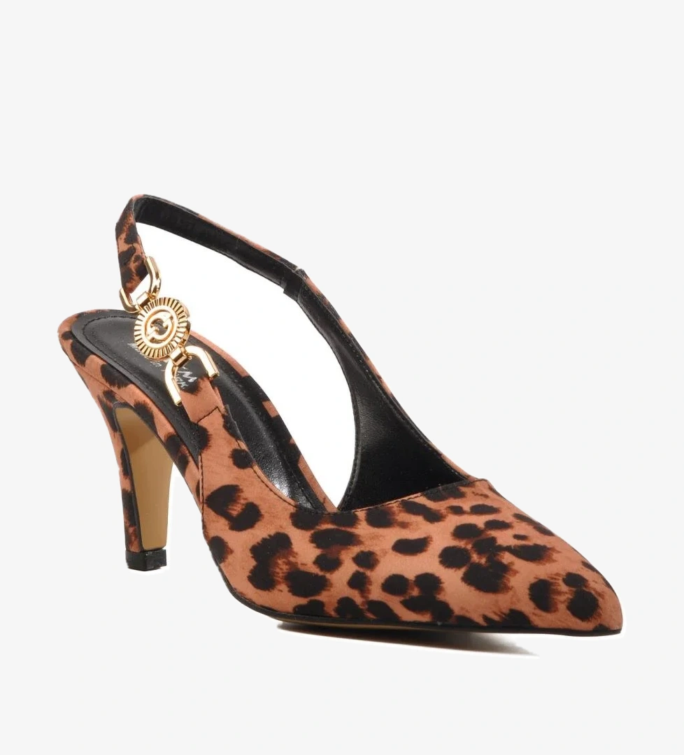 312390 Z Leopar Kadın Topuklu Ayakkabı Stiletto Düğün Nişan Ayakkabısı