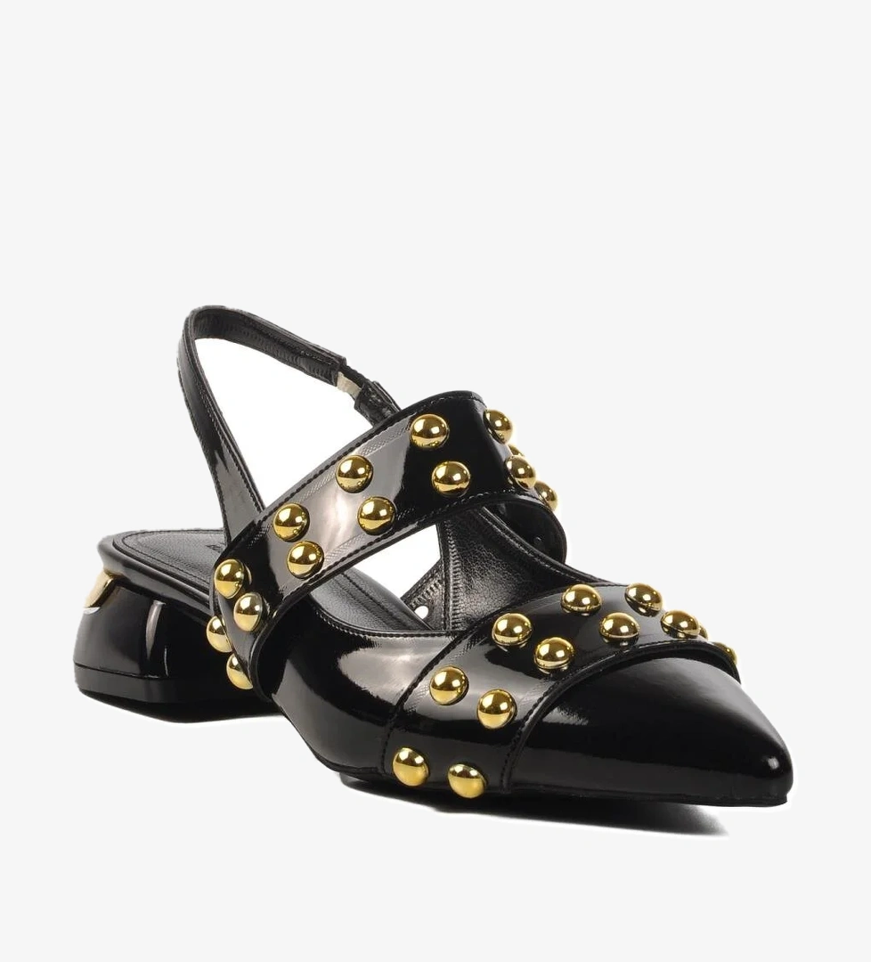 575023 Z Siyah Rugan Kadın Topuklu Ayakkabı