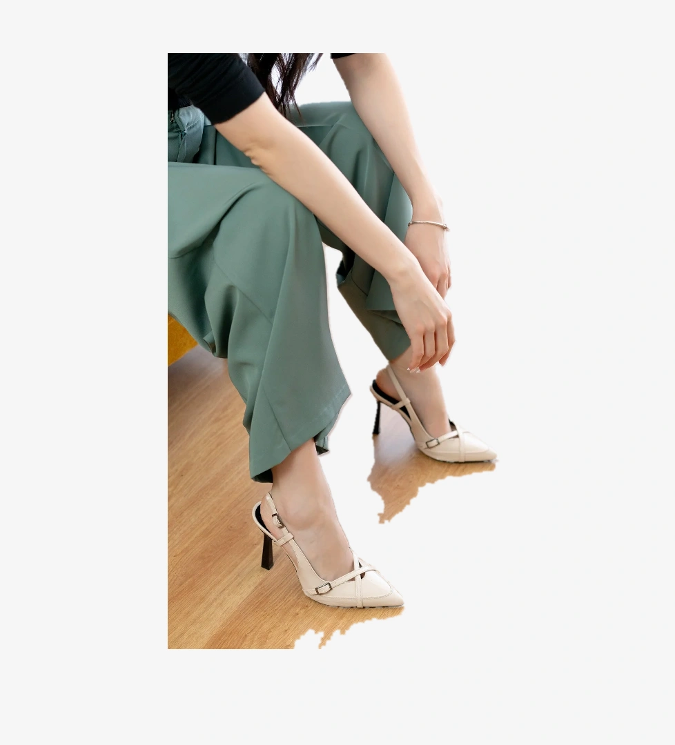 Divolya Lorea Rugan (10 Cm Topuk Boyu ) Sivri Burun Topuklu Ayakkabı model görseli