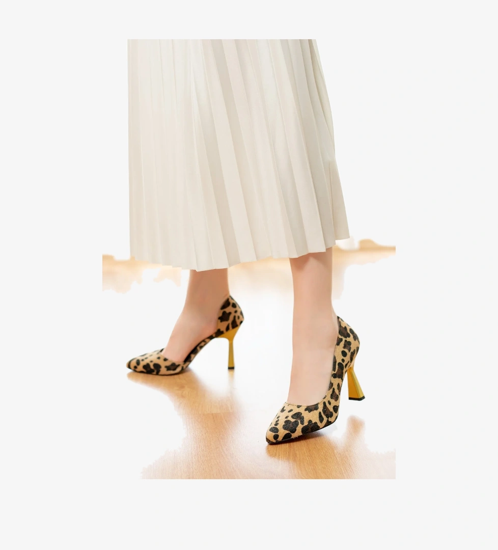 Scarlet Leopar (8cm) Topuk Boyu Günlük Kullanım Stiletto