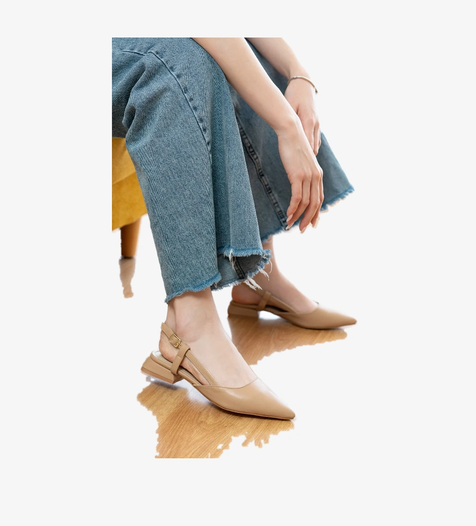 Felina Nude ( 3 cm Topuklu ) Sivri Burun Topuklu Ayakkabı