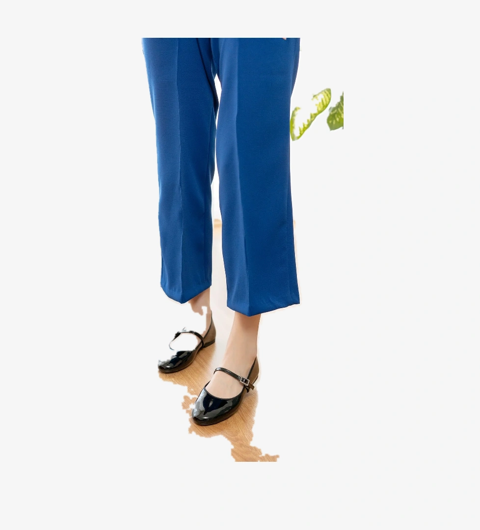 Armi Siyah Rugan Taşlı Baretli ( 1 cm Topuklu ) Yuvarlık Burun Babet