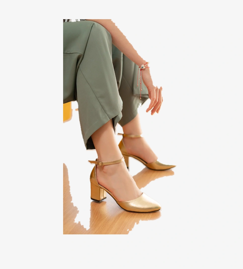 Cordon Gold Yuvarlak Burun ( 5 Cm Topuklu)Topuklu Ayakkabı