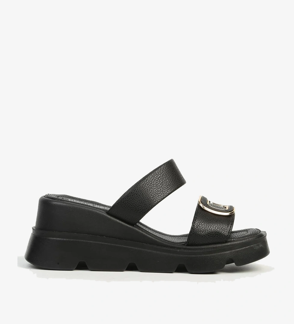 Siyah Kadın Topuklu Terlik PC-7531