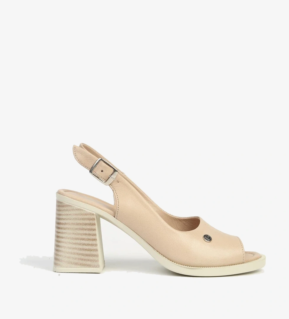 Pierre Cardin Siyah Bej Kadın Deri Topuklu Ayakkabı Pc-54602 model görseli