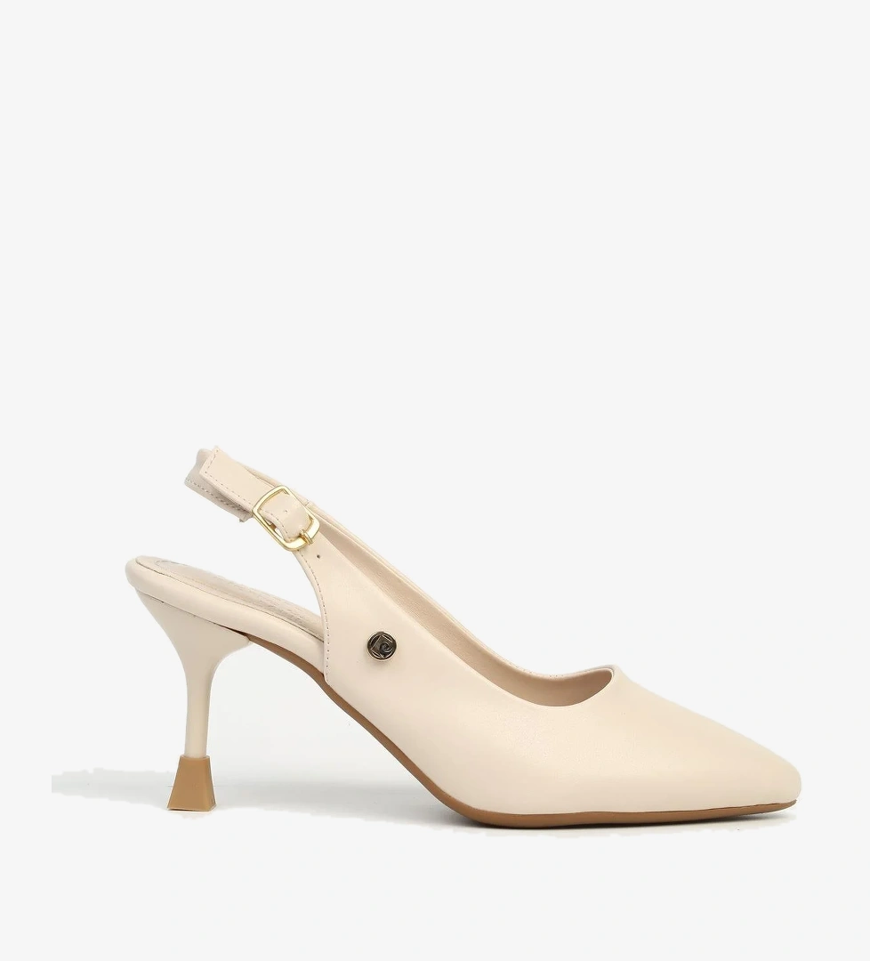 Pierre Cardin Krem Kadın Topuklu Ayakkabı PC-54731 model görseli