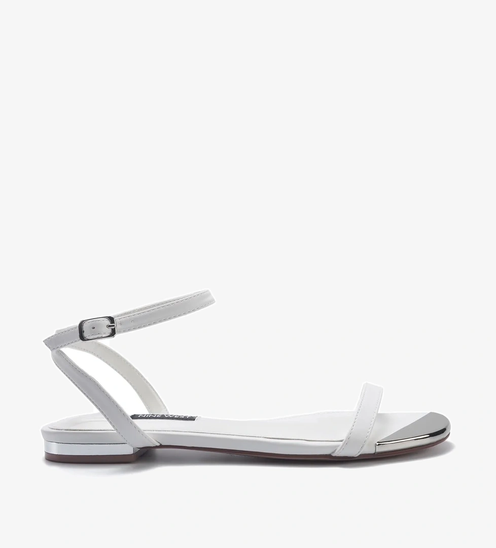 MAOLAINE 5FX Beyaz Kadın Düz Sandalet - Görsel 1