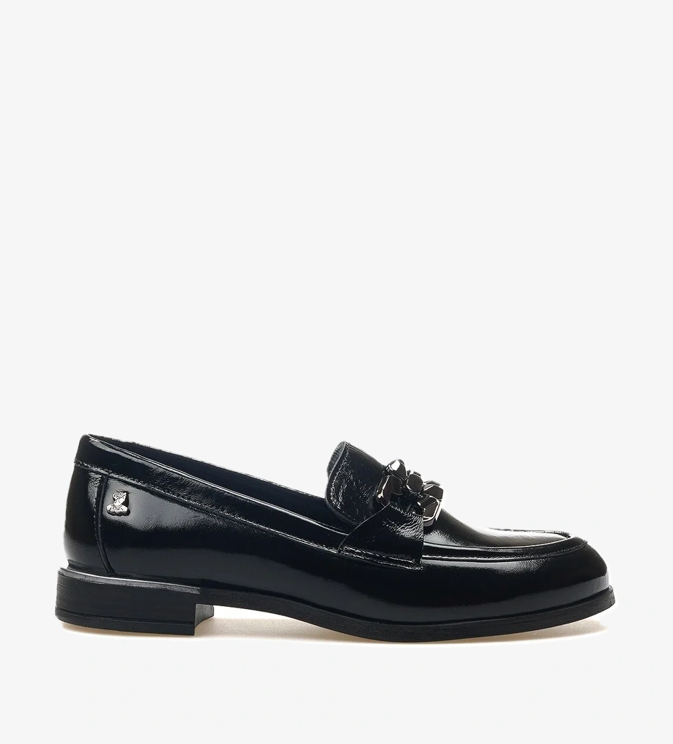 Kadın Hakiki Deri Toka Detaylı Casual Ayakkabı 25y 2455212y Z Siyah Kırışık Rugan - Görsel 1