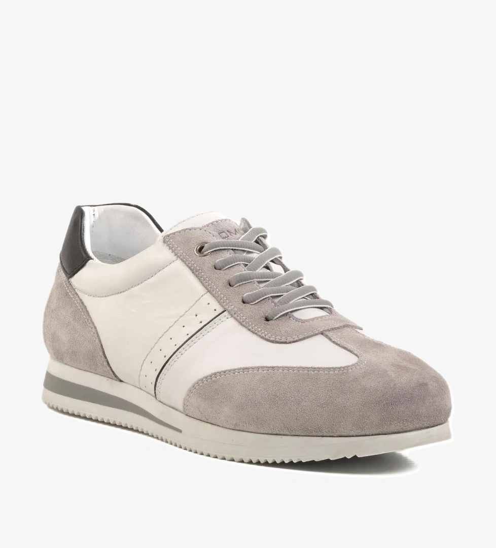 5Y1543-7811 M Gri-Beyaz Hakiki Deri Erkek Günlük Ayakkabı - Görsel 1