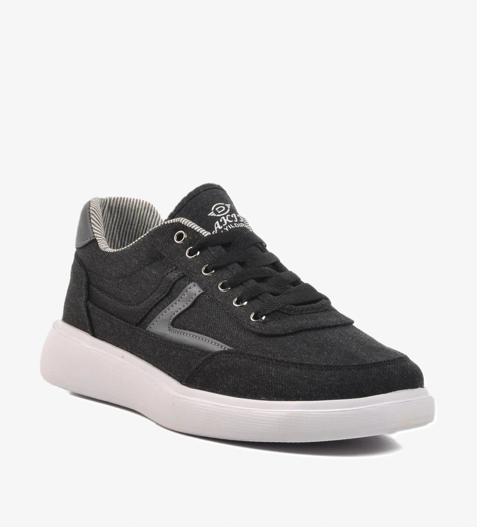 128 M Siyah-Beyaz Hafif Esnek Erkek Günlük Ayakkabı