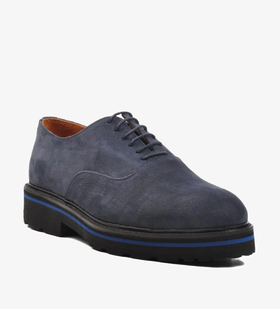 Premium 2875 M Lacivert Nubuk Hakiki Deri Erkek Günlük Ayakkabı