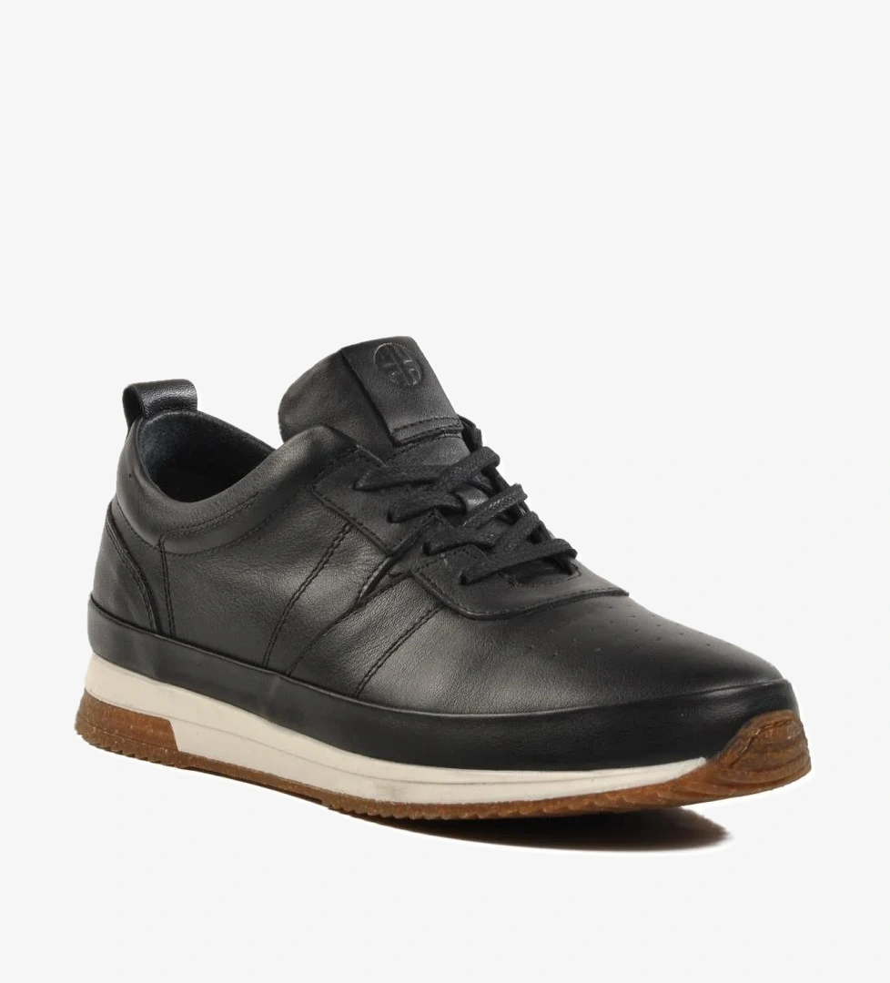 5Y2119-2304 M Siyah Hakiki Deri Erkek Günlük Ayakkabı - Görsel 1