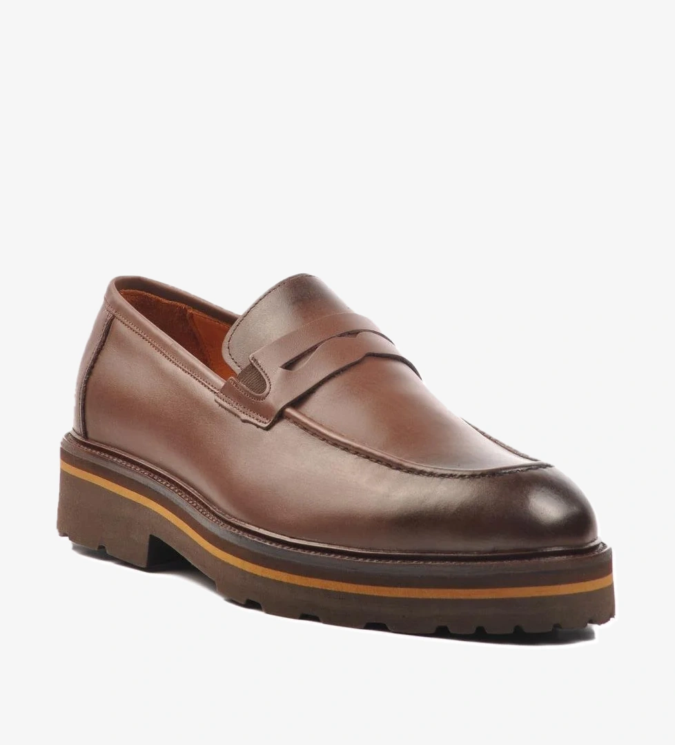 Premium 2872 M Kahve Hakiki Deri Erkek Günlük Ayakkabı