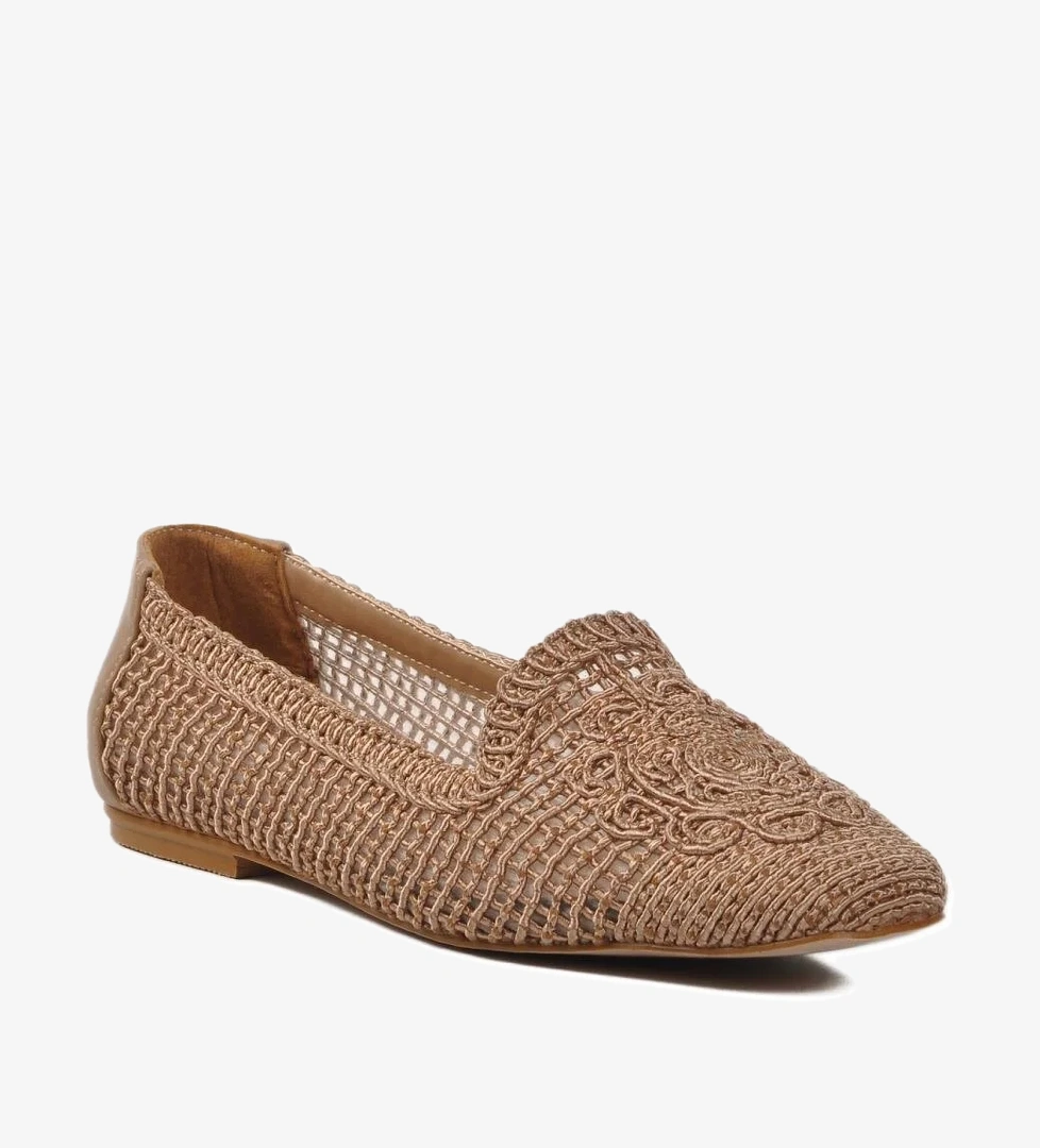 596075 Z Vizon Hasır Örgü Kadın Babet - Görsel 1